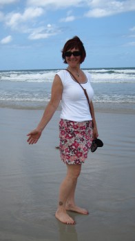 Working on my tan in sunny Daytona Beach