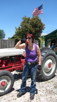 Enjoying a  juicy fresh picked peach in South Carolina