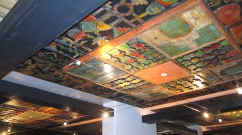 A delighful ceiling in the lounge of the Loretta Inn