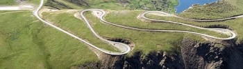 A series of switchbacks on the Beartooth Highway, Wyoming Route 212