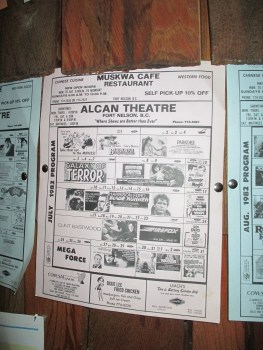 Finding this at the Fort Nelson Museum was a real remember when! One of my first jobs as a student was at the Alcan Theatre.  