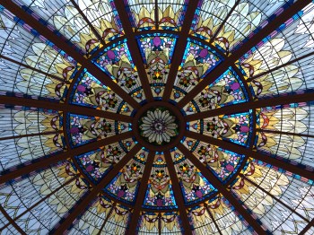 An amazing ceiling in the Empress Hotel 
