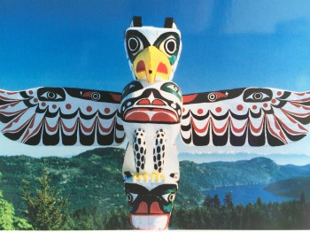 One of the local native totem poles in the area