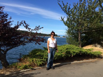 Enjoying a walk along the waterfront in Nanaimo, BC