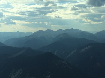 An aerial view of the Rockies