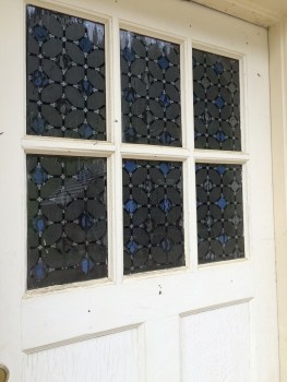 Beautiful glass work in one of the antique doors
