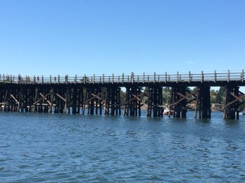 An old trestle  that cross the Gorge that now serves as a pedestrian crossing