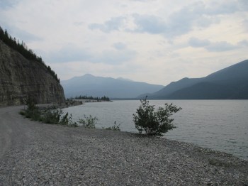 The Historic Alaska Highway runs along side of Muncho Lake which is seven miles long 