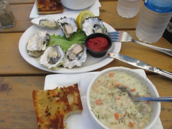 Lunch at the Fanny Bay Inn - the fresh raw oysters and clam chowder were very good!
