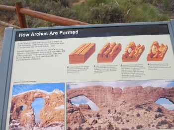 I'm note sure if you'll be able to read this, but it explains in more detail how the arches and rock formations are created